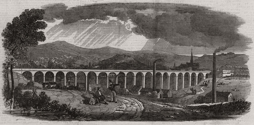 Accrington. Lancashire 1848 old antique vintage print picture